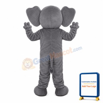 Cartoon Grey Elephant Mascot Costume