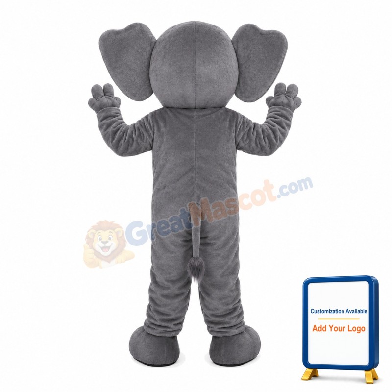 Cartoon Grey Elephant Mascot Costume