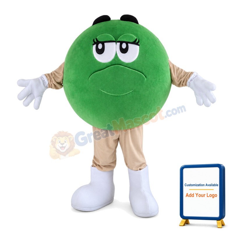 Green Chocolate Bean Mascot Costume