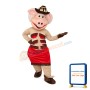 Female Pig With Red Skirt Mascot Costume
