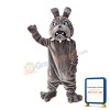 Gray Dog With Collar Mascot Costume