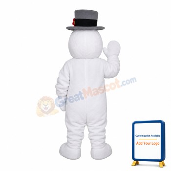 Snowman With Gray Hat Mascot Costume