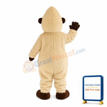White Fur Snow Mountain Ape Mascot Costume