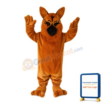 Brown Wolf With Furry Belly Mascot Costume