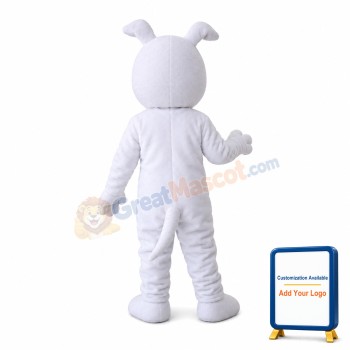 Clever White Dog Mascot Costume