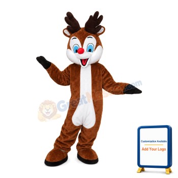 Convivial Fawn With Blue Eyes Mascot Costume