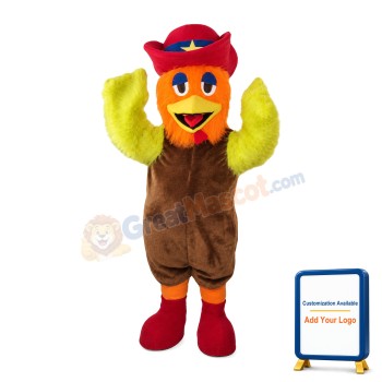 Fancy Chicken With Orange Head Mascot Costume
