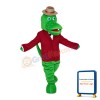 Polite Crocodile With Red Suit Mascot Costume