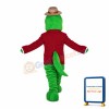Polite Crocodile With Red Suit Mascot Costume