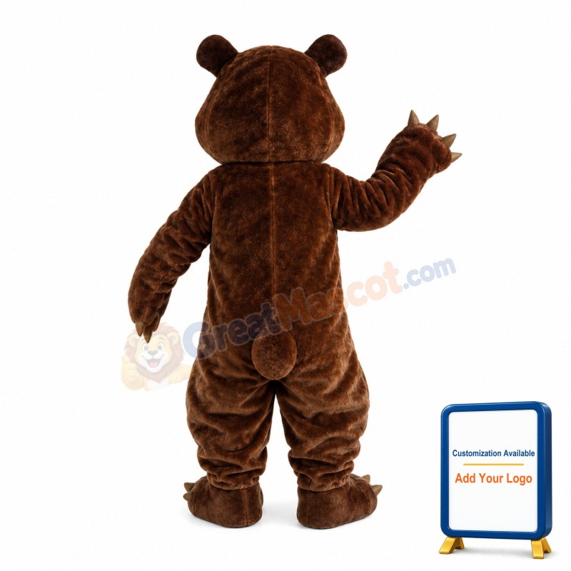 Pleased Bear With Orange Belly Mascot Costume
