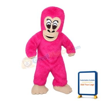 All Pink Gorilla Mascot Costume