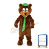 Cute Bear With Green Tie Mascot Costume