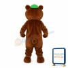 Cute Bear With Green Tie Mascot Costume