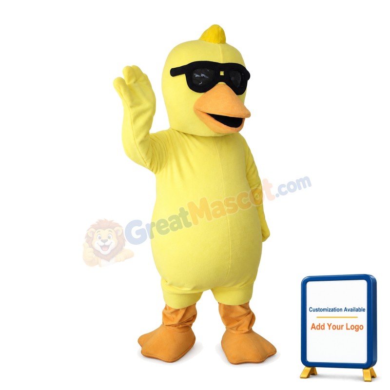 Gangster Duck With Sunglasses Mascot Costume