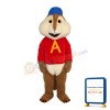 Chipmunk With Red Printed Shirt Mascot Costume