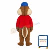 Chipmunk With Red Printed Shirt Mascot Costume