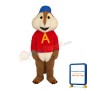 Chipmunk With Red Printed Shirt Mascot Costume