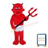 Red Devil Wearing White Underwear Mascot Costume