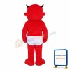 Red Devil Wearing White Underwear Mascot Costume