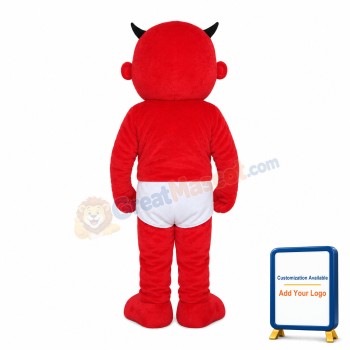Red Devil Wearing White Underwear Mascot Costume