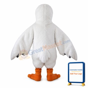 Long-haired White Bird Mascot Costume