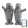 Performing Grey Seal Mascot Costume