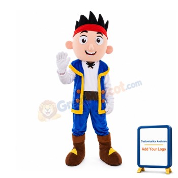 Pleased Boy With Red Kerchief Mascot Costume