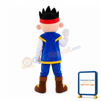 Pleased Boy With Red Kerchief Mascot Costume