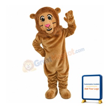 Amicable Greeting Lion Mascot Costume