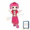 Pink Hair Girl With Polka Dot Dress Mascot Costume