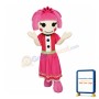 Pink Hair Girl With Polka Dot Dress Mascot Costume