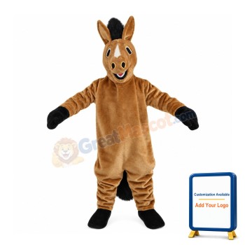 Tired Brown Horse Mascot Costume