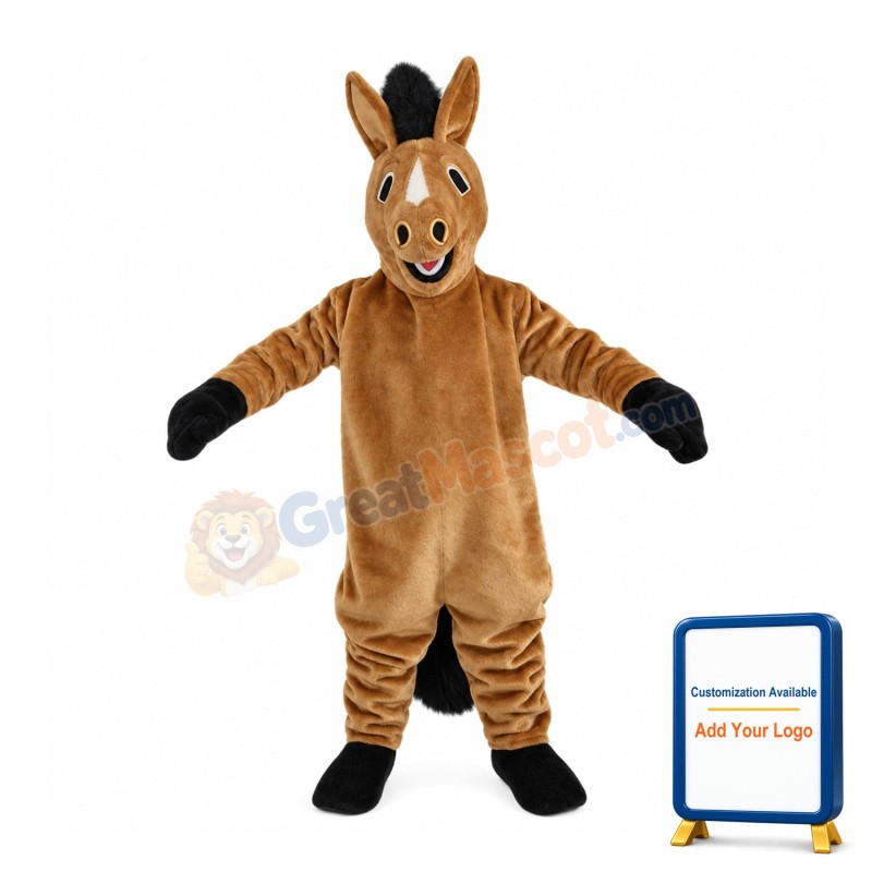 Tired Brown Horse Mascot Costume