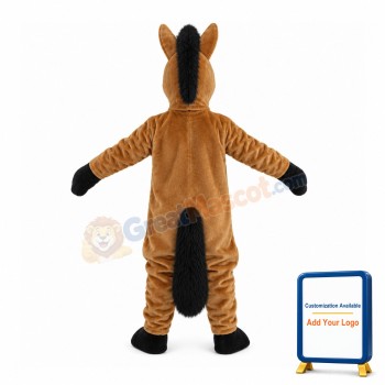 Tired Brown Horse Mascot Costume