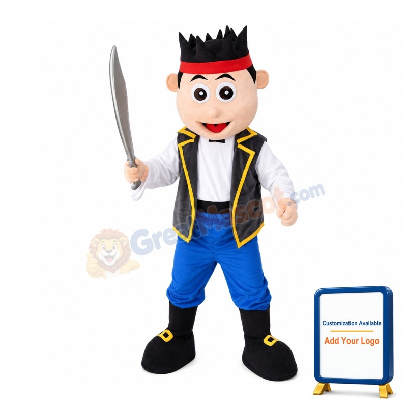 Samurai Holding Machete Mascot Costume