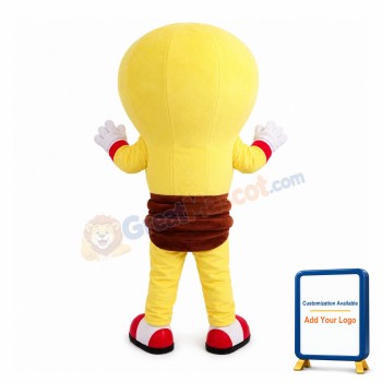 Shiny Yellow Light Bulb Mascot Costume
