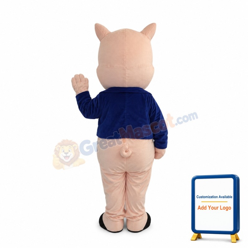 Delighted Pink Pig Mascot Costume