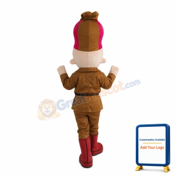 Long Eyes Man Wearing Red Boots Mascot Costume