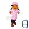 Black Girl With Pink Scarf Mascot Costume