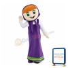 Good-hearted Woman In Purple Dress Mascot Costume