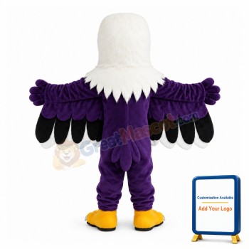 Purple Eagle With Open Wings Mascot Costume