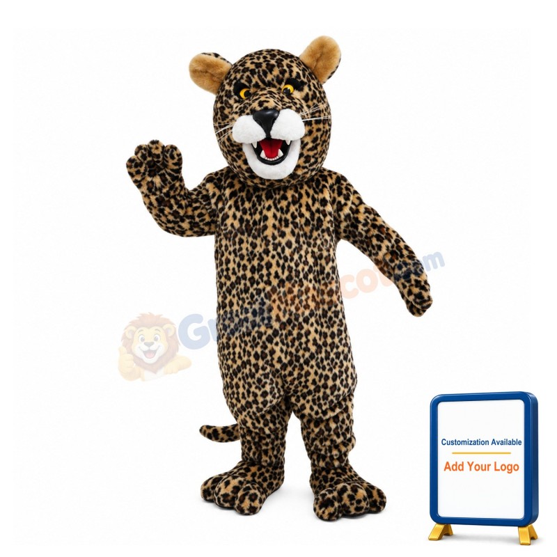 Brown-eared Leopard Mascot Costume