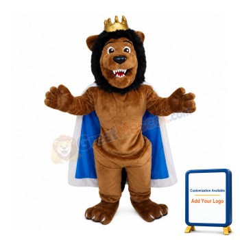 Lion King In Blue Cloak Mascot Costume