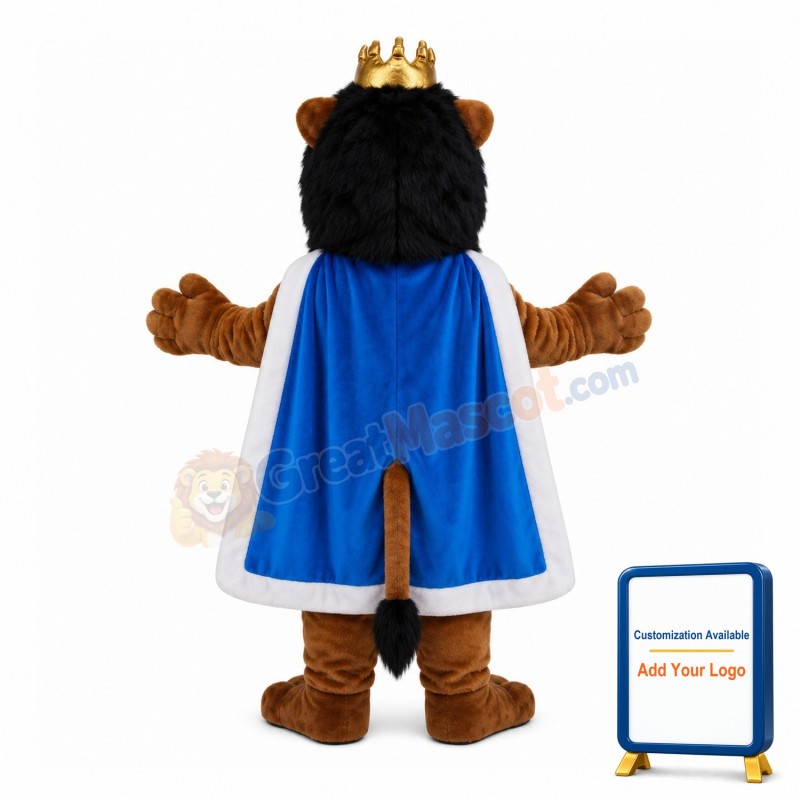 Lion King In Blue Cloak Mascot Costume