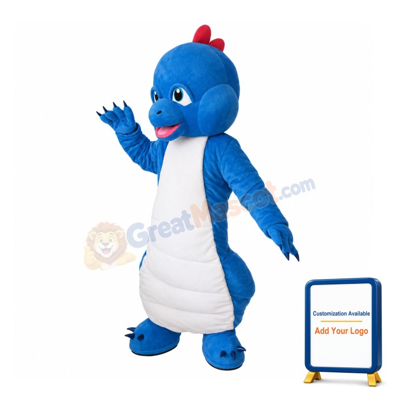Likable Blue Dragon Mascot Costume