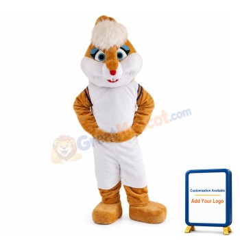 Amiable Chipmunk With White Vest Mascot Costume