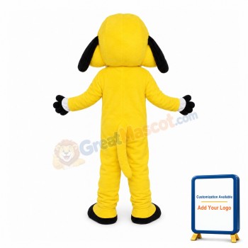 Yellow Dog With Triangle Mouth Mascot Costume