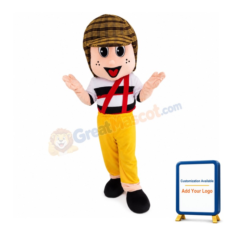 Little Boy Wearing Detective Hat Mascot Costume