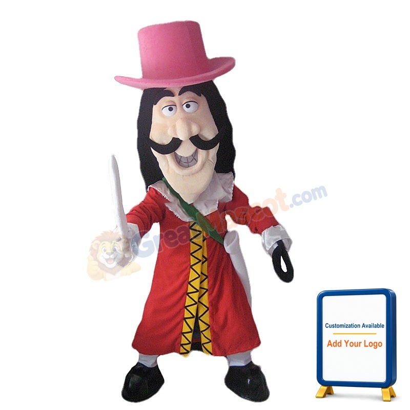 Long Face Warrior With Sword Mascot Costume