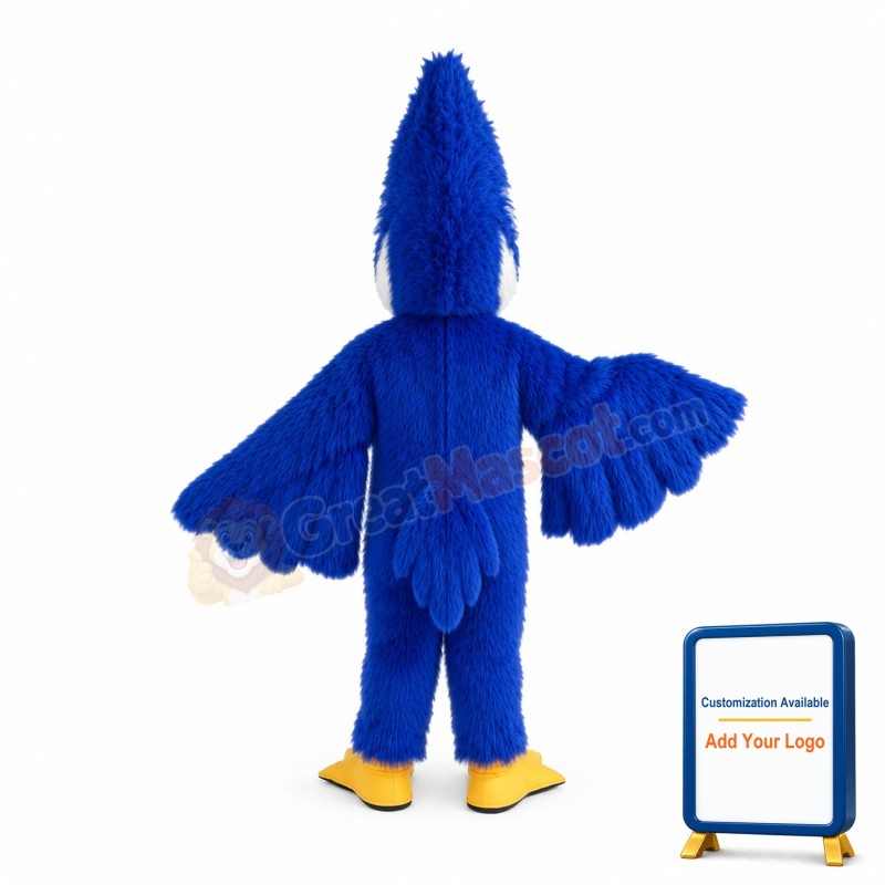 Blue Furry Roadrunner Mascot Costume